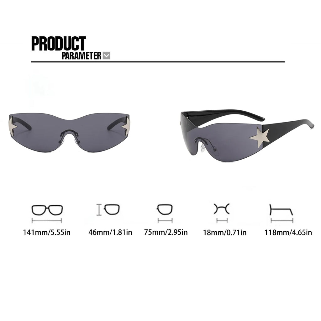 Y2K Star Rimless Sunglasses