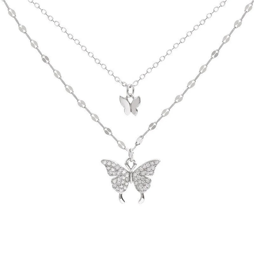 Butterfly Double Layer Clavicle Necklace