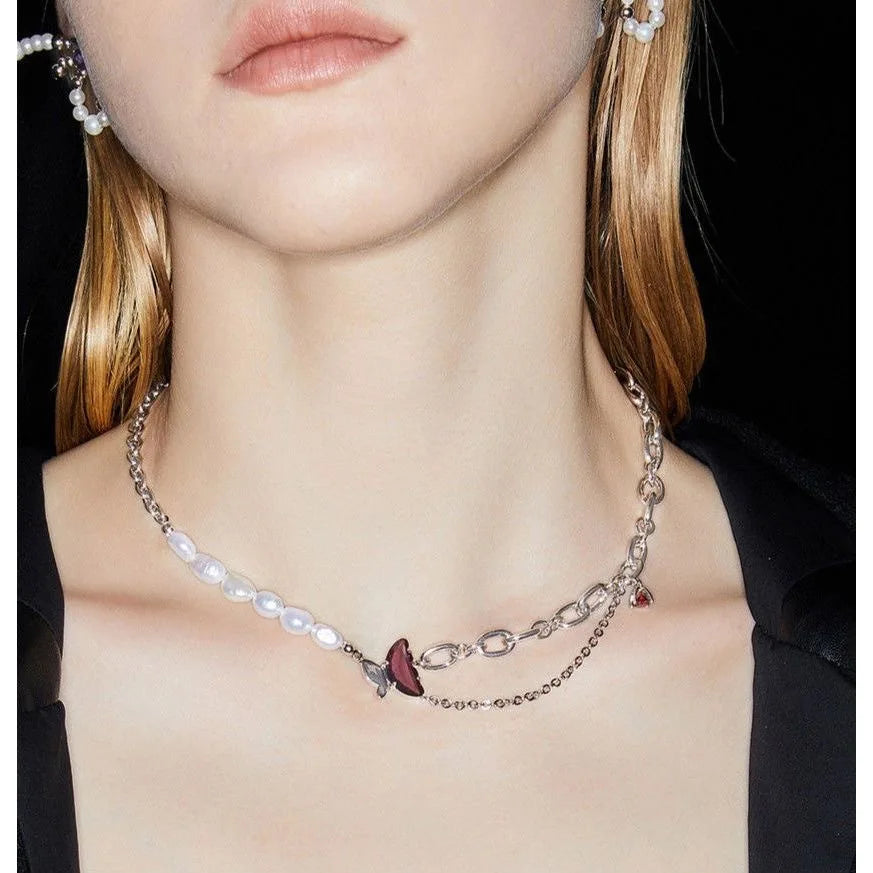 Butterfly Double Layer Clavicle Necklace
