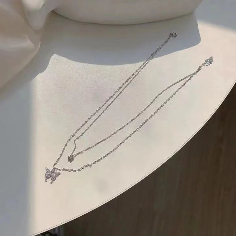 Butterfly Double Layer Clavicle Necklace