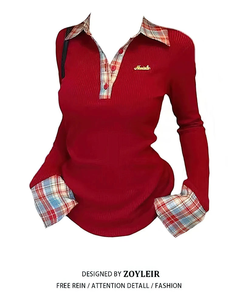 Plaid Polo Set Top