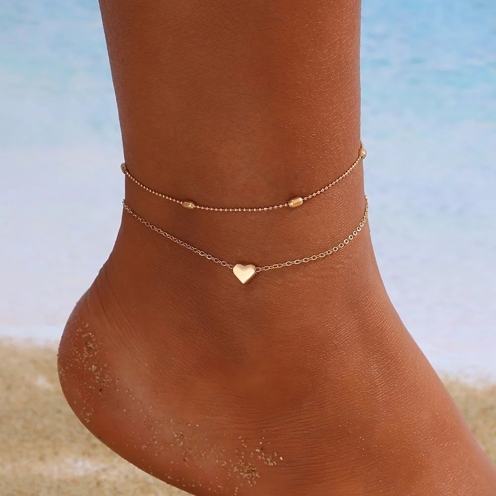Butterfly & Pearl Anklet Set