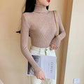 Ribbed Foldover Turtleneck Sweater