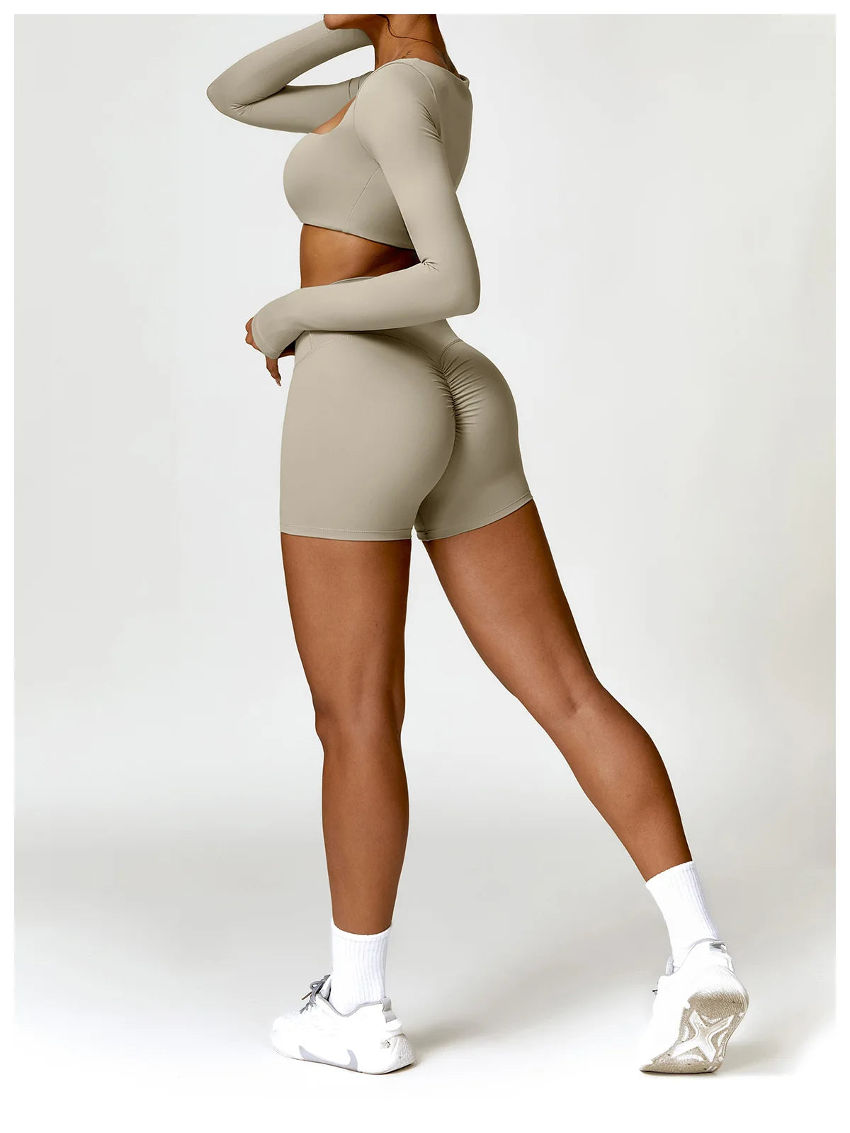 New Yoga Long sleeved Women's Outdoor Running Fitness Wear T-shirt Long sleeved Yoga Shirt Gym Push Up Workout Single Piece Top