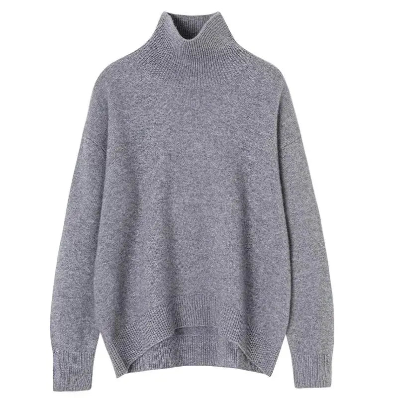 100% Cashmere Turtleneck Oversized Pullover
