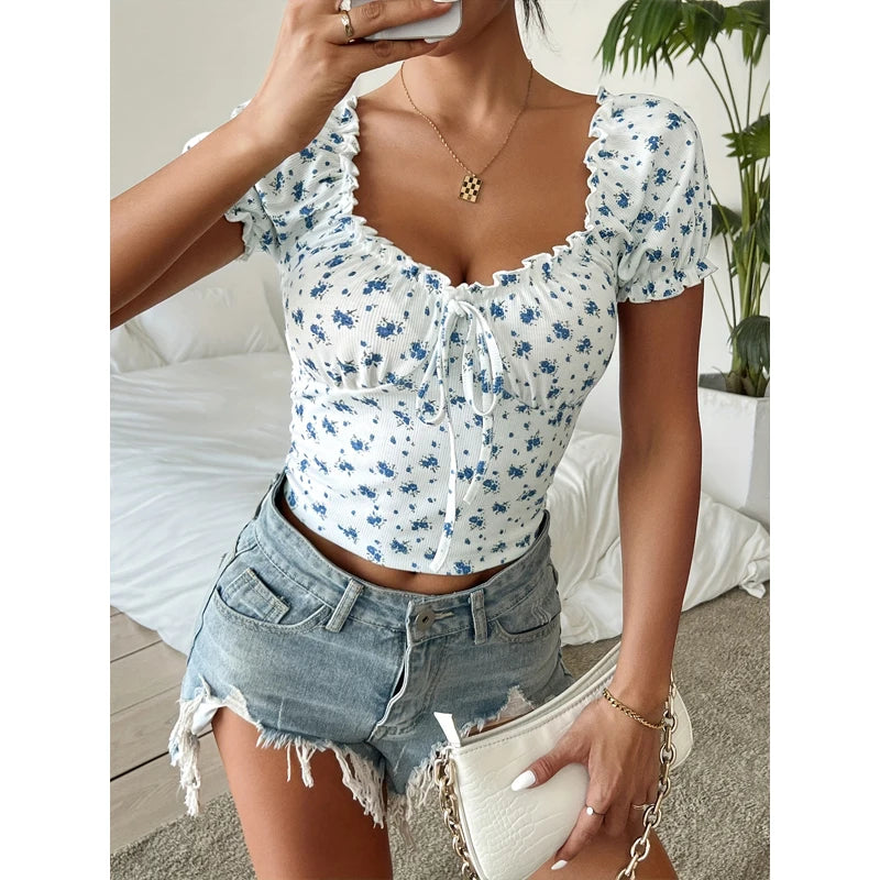 Floral Puff Sleeve Top