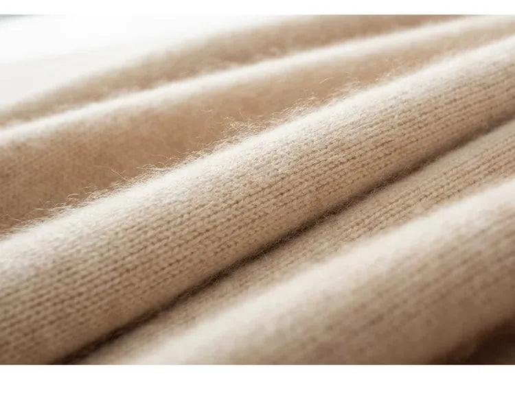 100% Cashmere Turtleneck Oversized Pullover