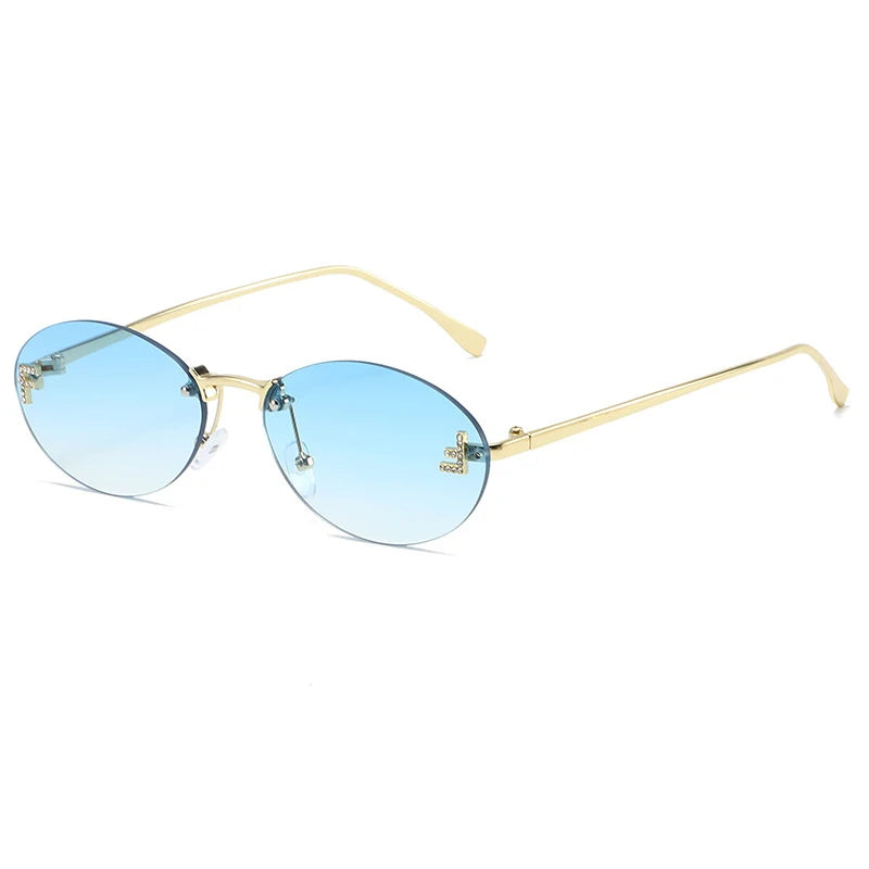 Diamond "F" Rimless Sunglasses