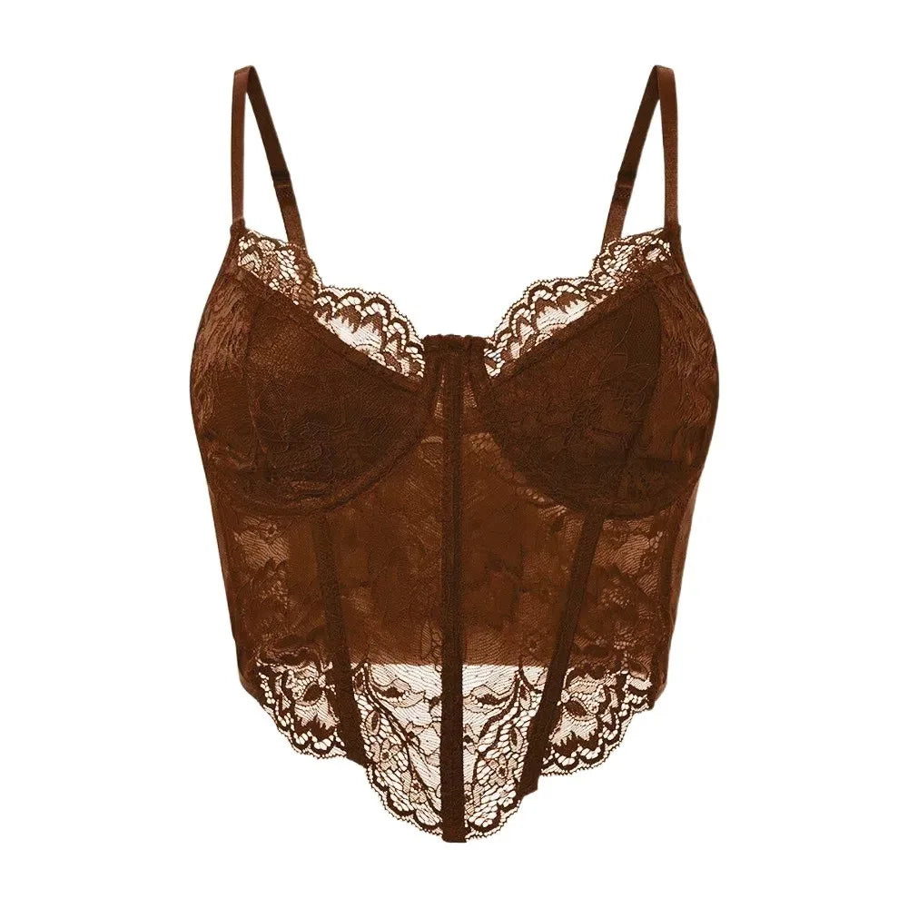 Lace Trim Camisole Crop Top