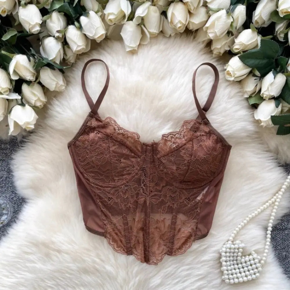 Lace Trim Camisole Crop Top