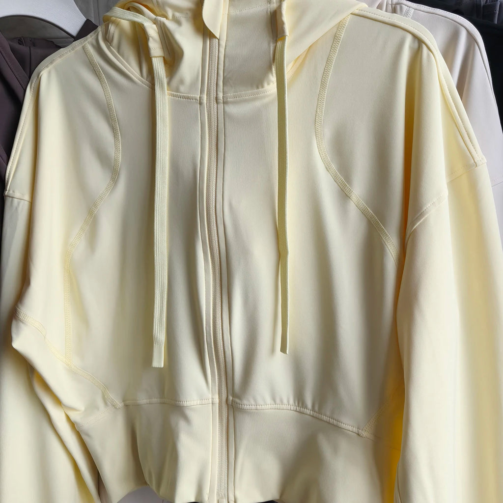 Women's Hooded Running Jacket Cycling Coat Yoga Jogging Shirt Tights Outdoor Sports Gym Clothing Running Wear Sportswear