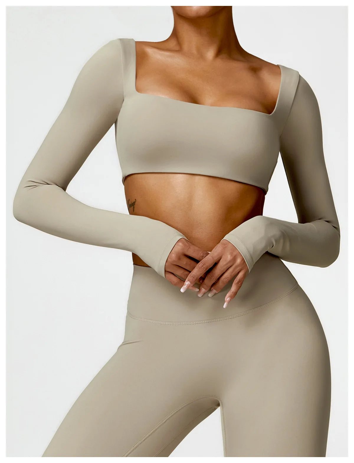 New Yoga Long sleeved Women's Outdoor Running Fitness Wear T-shirt Long sleeved Yoga Shirt Gym Push Up Workout Single Piece Top