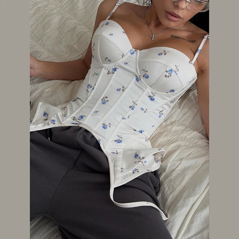 Floral Sweetheart Irregular Hem Cami