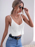 Crochet-Trim V-Neck Knit Camisole Top