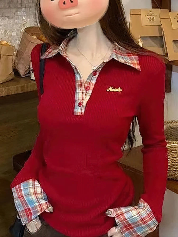 Plaid Polo Set Top