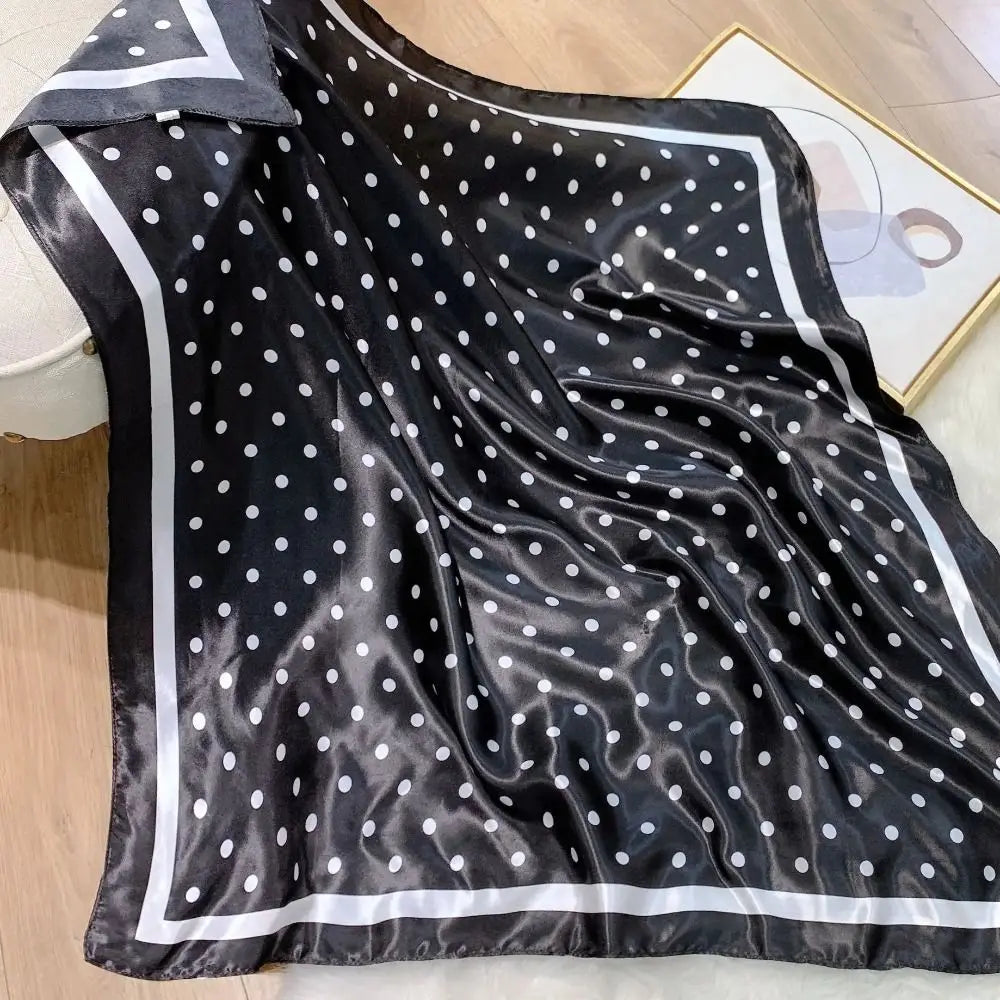 Elegant Printed Dot Print Scarf Geometric Shape Spicy Girls Polka Dot Silk Scarf Headband Hip Hop Small Square Scarf Beach