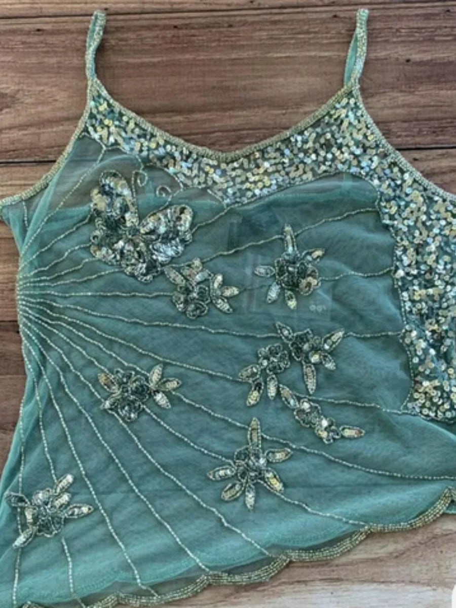 Sheer Lace Mesh Crop Top