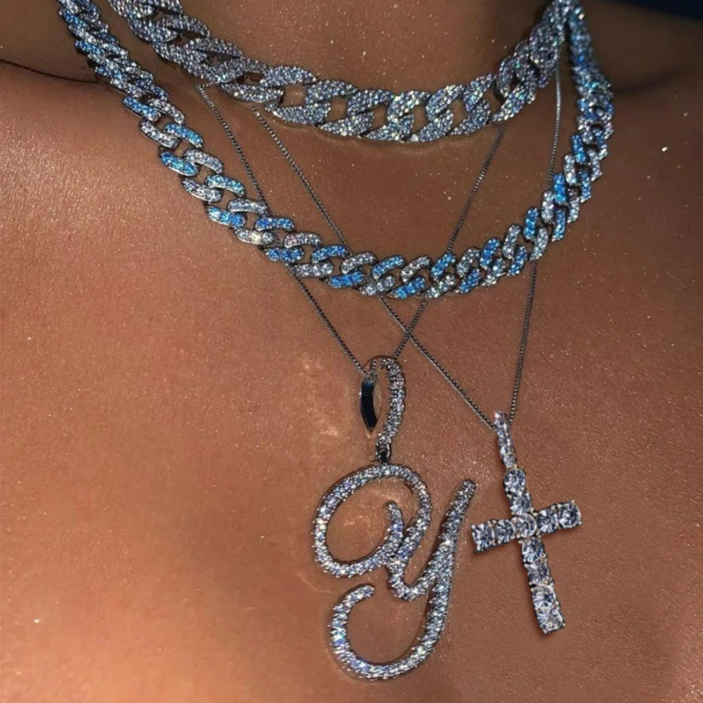 Crystal Initial Letter Necklace
