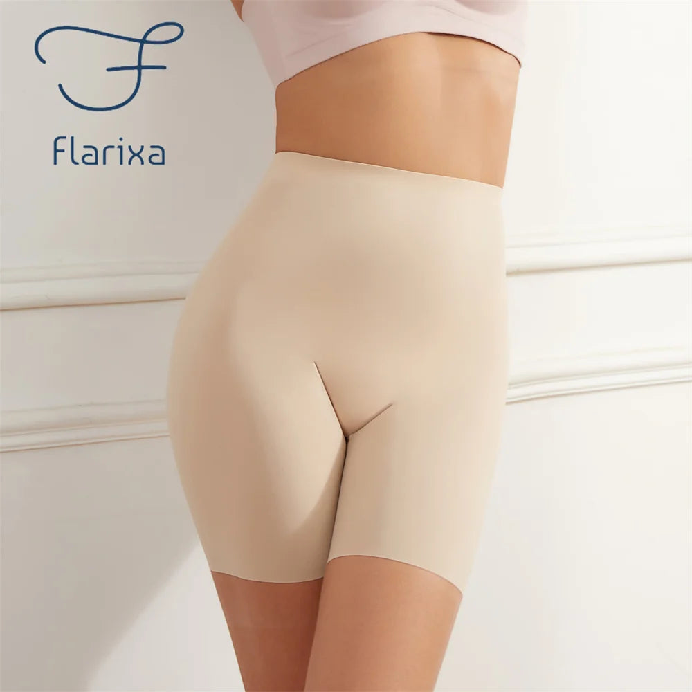 Flarixa Seamless High Waist Women Long Leg Girdle Panty Comfortable Seamless Long Panties Tummy Tight Seamless Shorts Panties