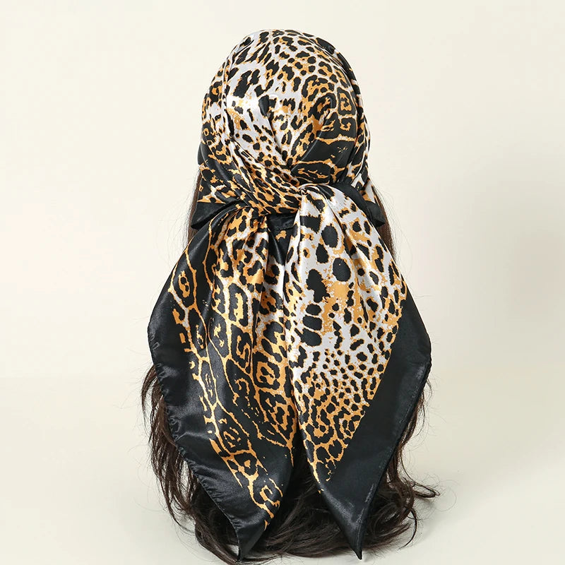 Printed Satin Square Scarf