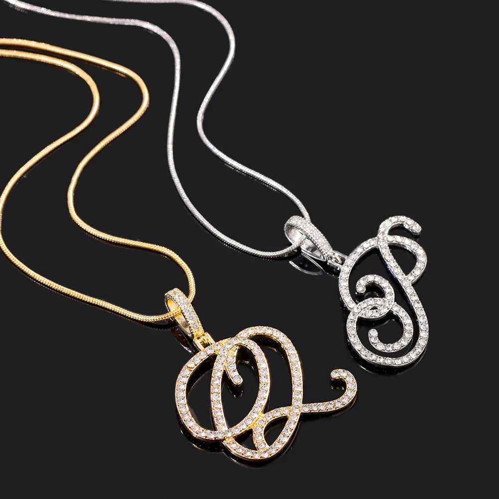 Crystal Initial Letter Necklace