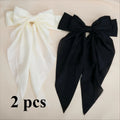 2 Women's Black and White Bow Hair Clips, Elegant Hair Accessories, Fashionable, Suitable for Daily Hair Accessories