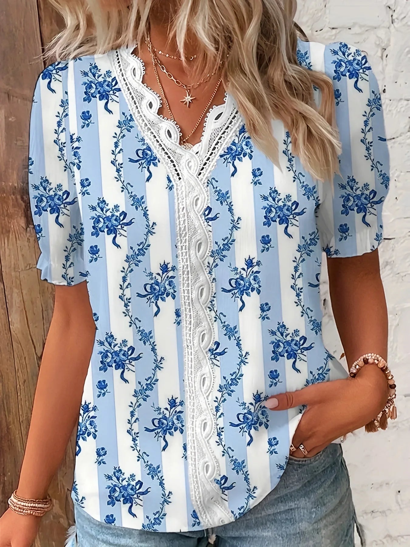 Lace Cutout Blouse