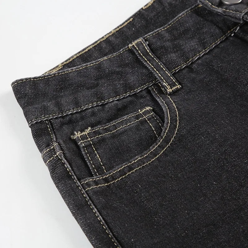 Floral Embroidery Flare Jeans