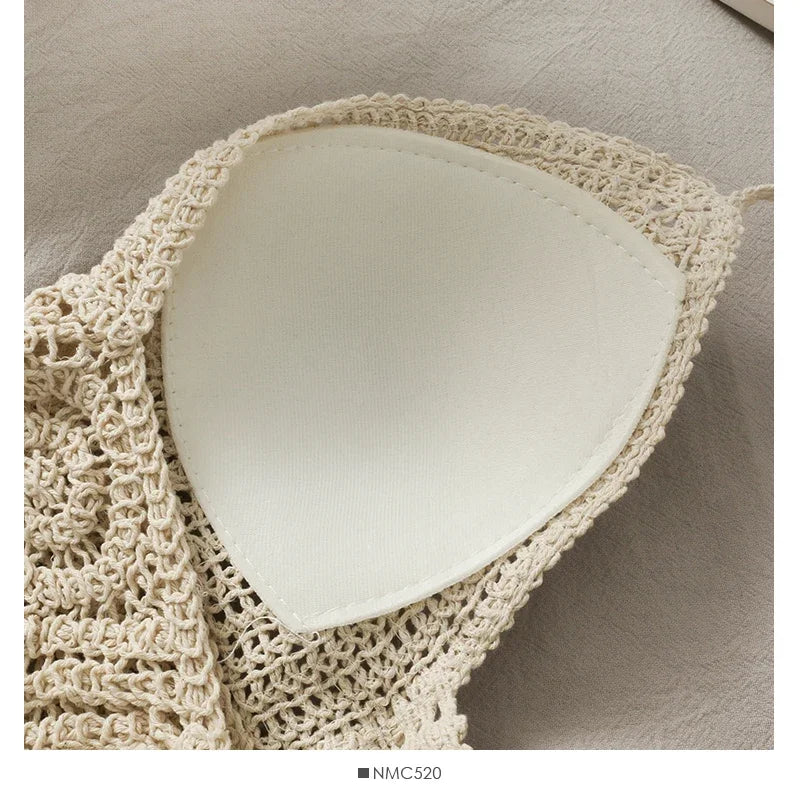Ivory Lace Halter Crop Top