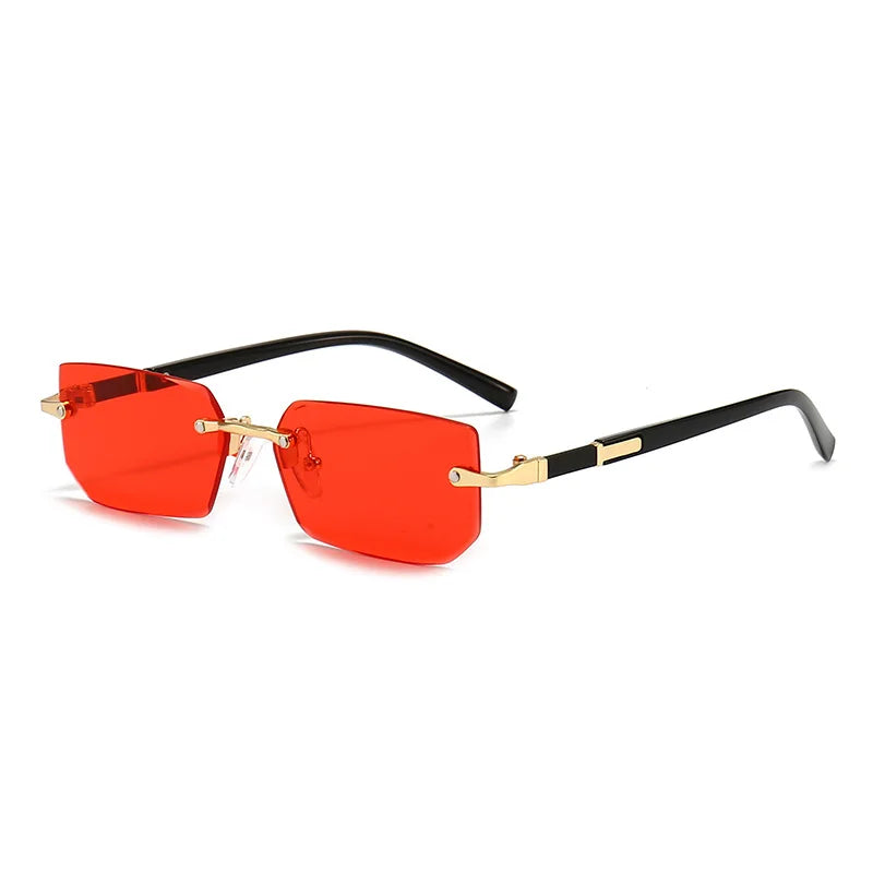 Rimless Rectangle Mirror Sunglasses