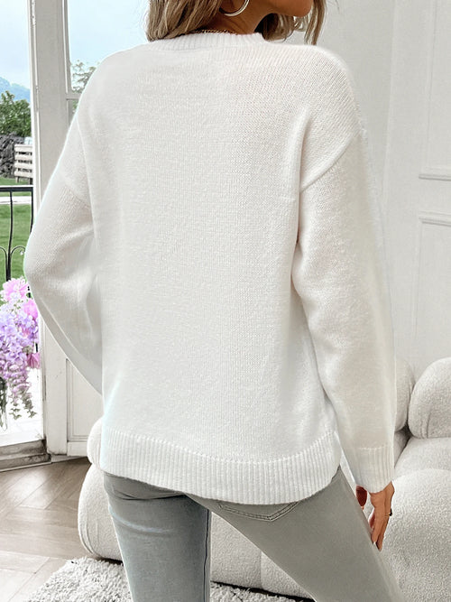 American Flag Knit Pullover Sweater