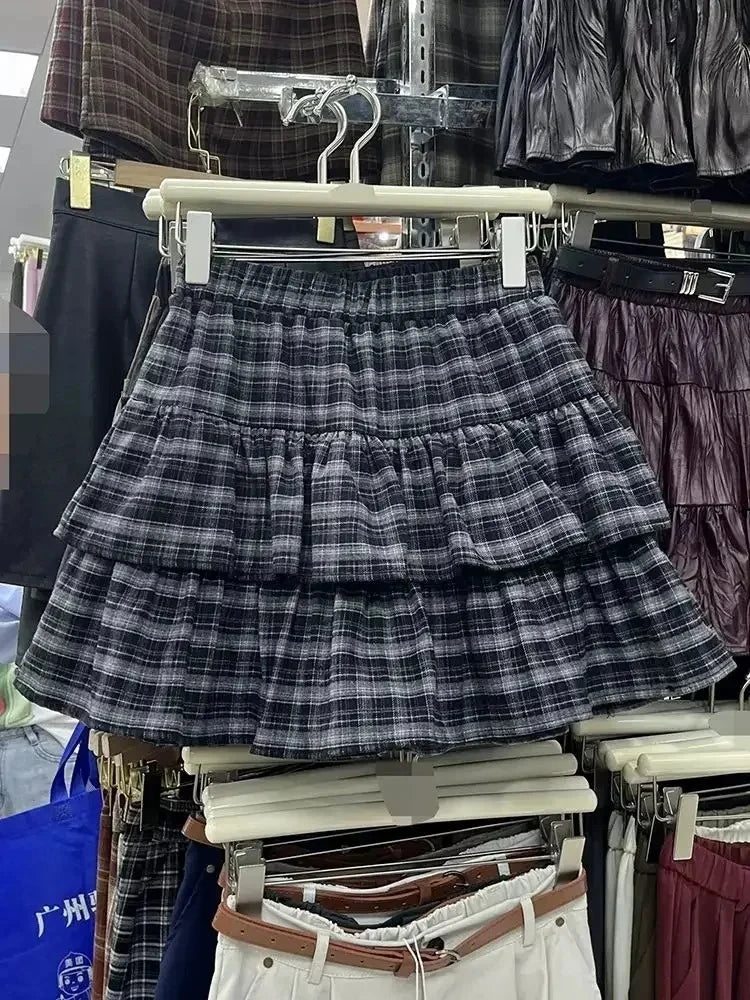Y2K Riveted Belt A-Line Denim Mini Skirt