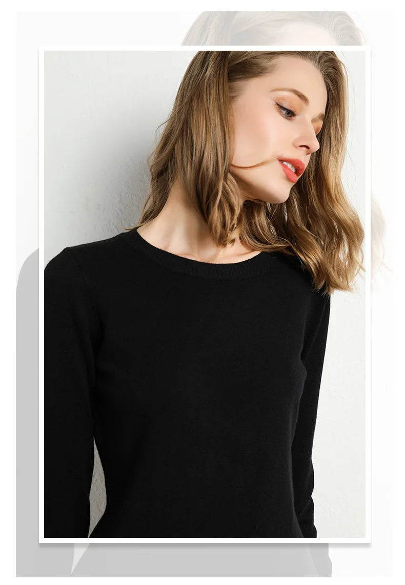 Slim Wool-Blend O-Neck Pullover