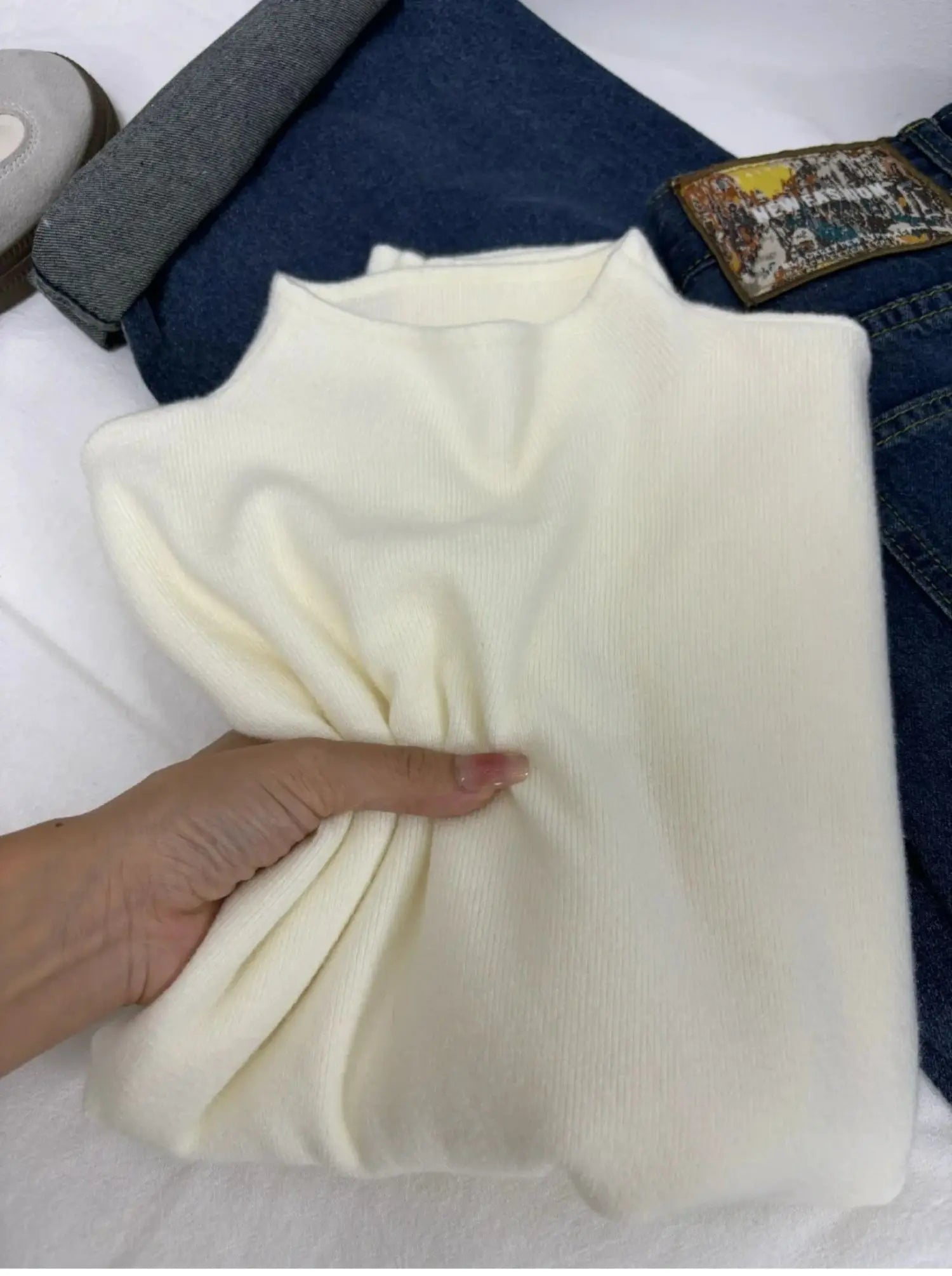 Vintage Slim Turtleneck Knit Pullover