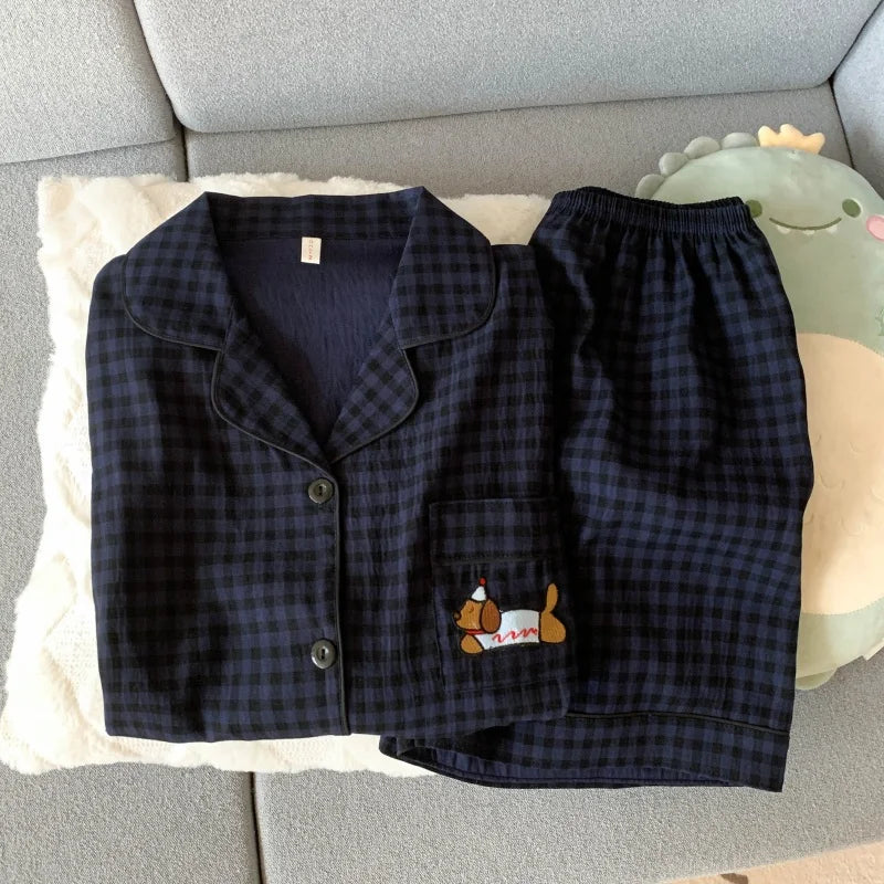 Plaid Dog PJ Set