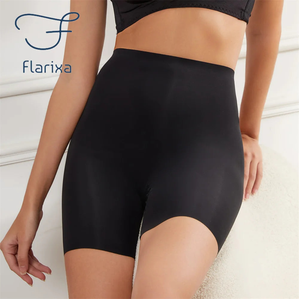 Flarixa Seamless High Waist Women Long Leg Girdle Panty Comfortable Seamless Long Panties Tummy Tight Seamless Shorts Panties
