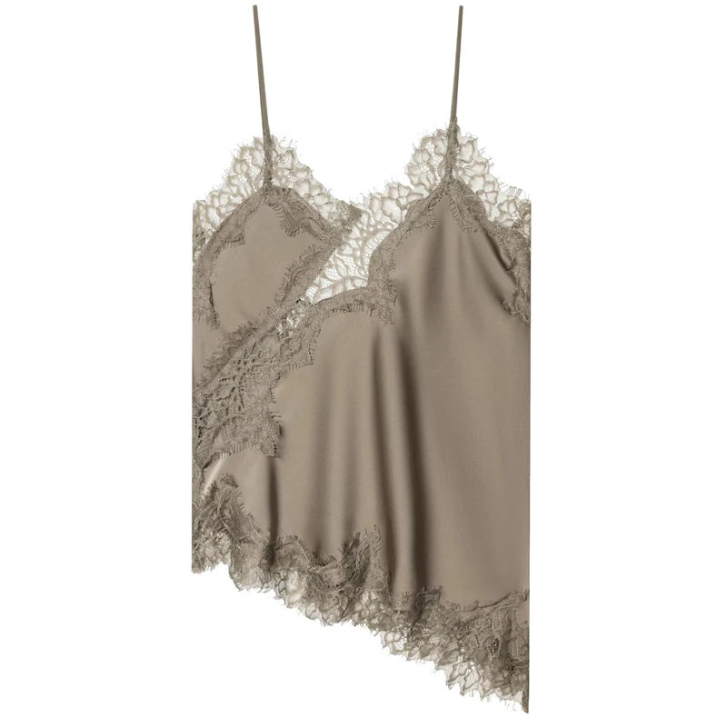 Satin Lace Backless Cami
