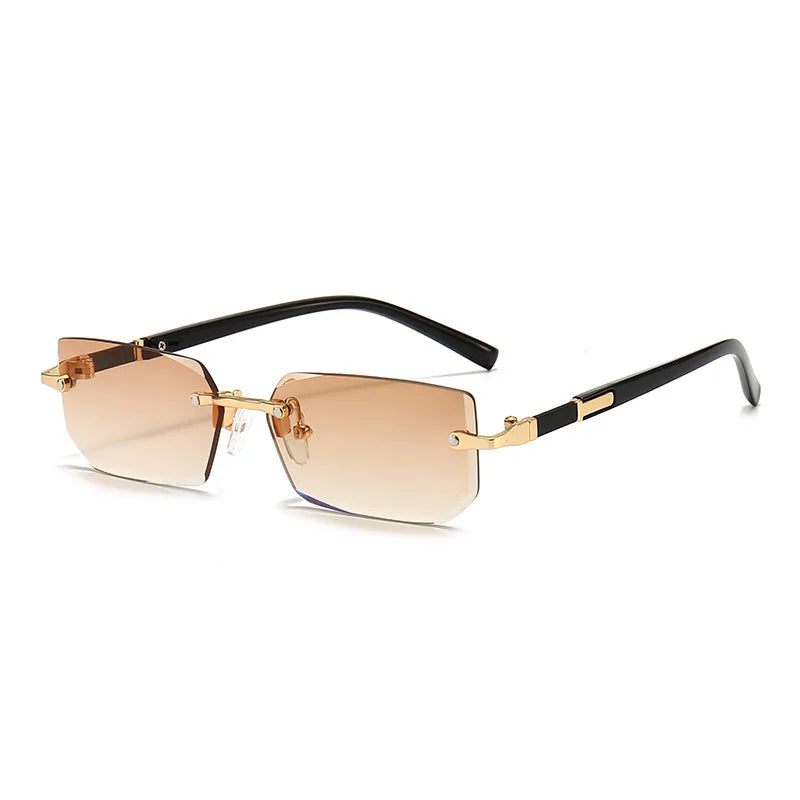 Rimless Rectangle Mirror Sunglasses