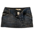 Y2K Adjustable Waist Mini Skirt Harajuku Hot Girl Solid Color Retro Gray Denim Skirt Women Gothic Slim Hip Low Waist Short Skirt