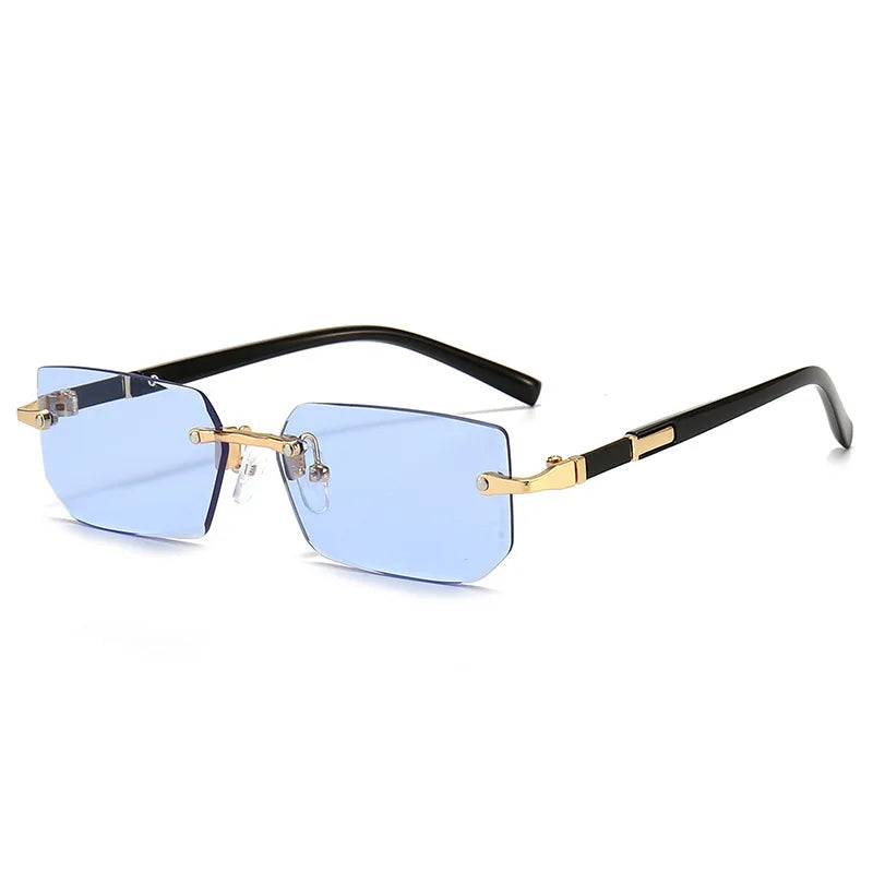 Rimless Rectangle Mirror Sunglasses