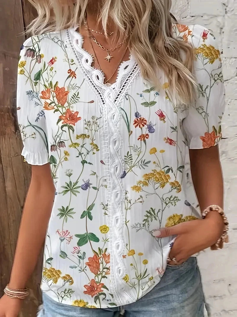 Lace Cutout Blouse