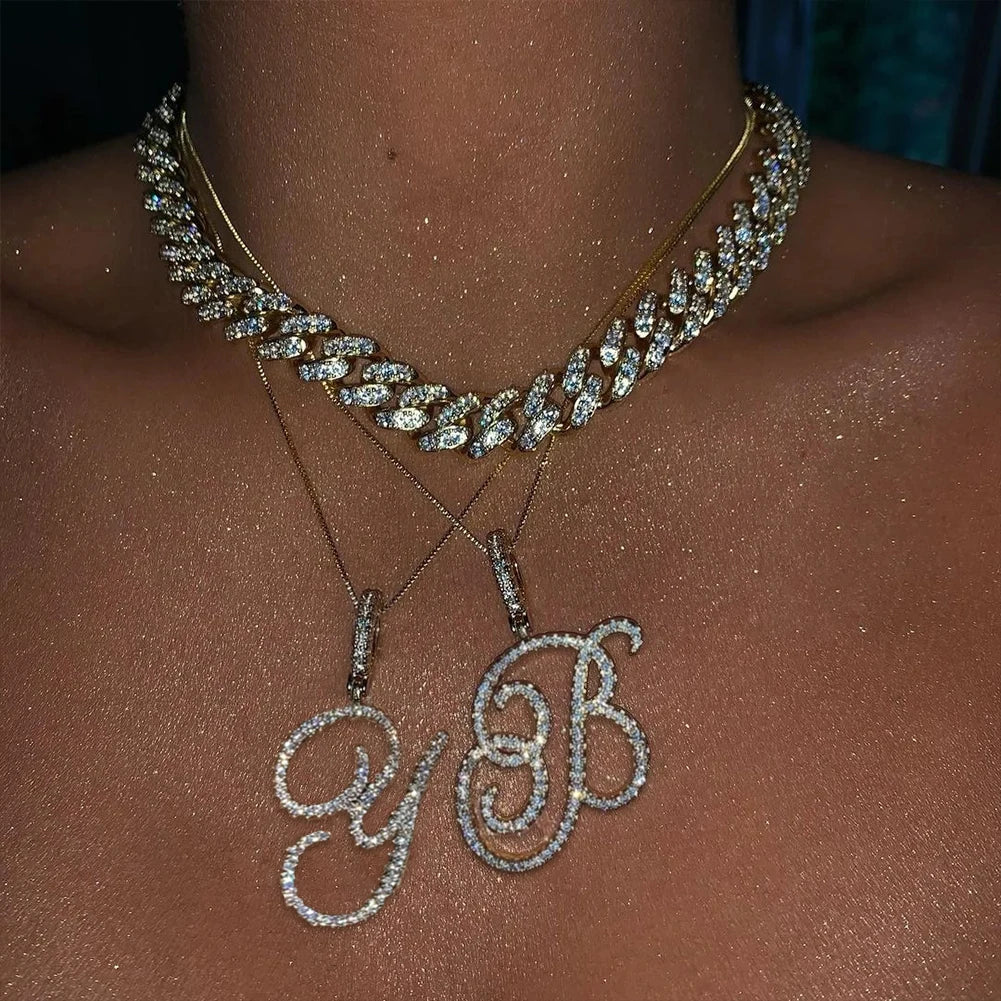 Crystal Initial Letter Necklace