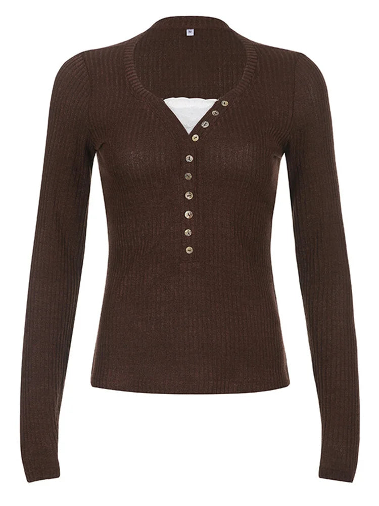 Lace Patchwork Bow Knit Top