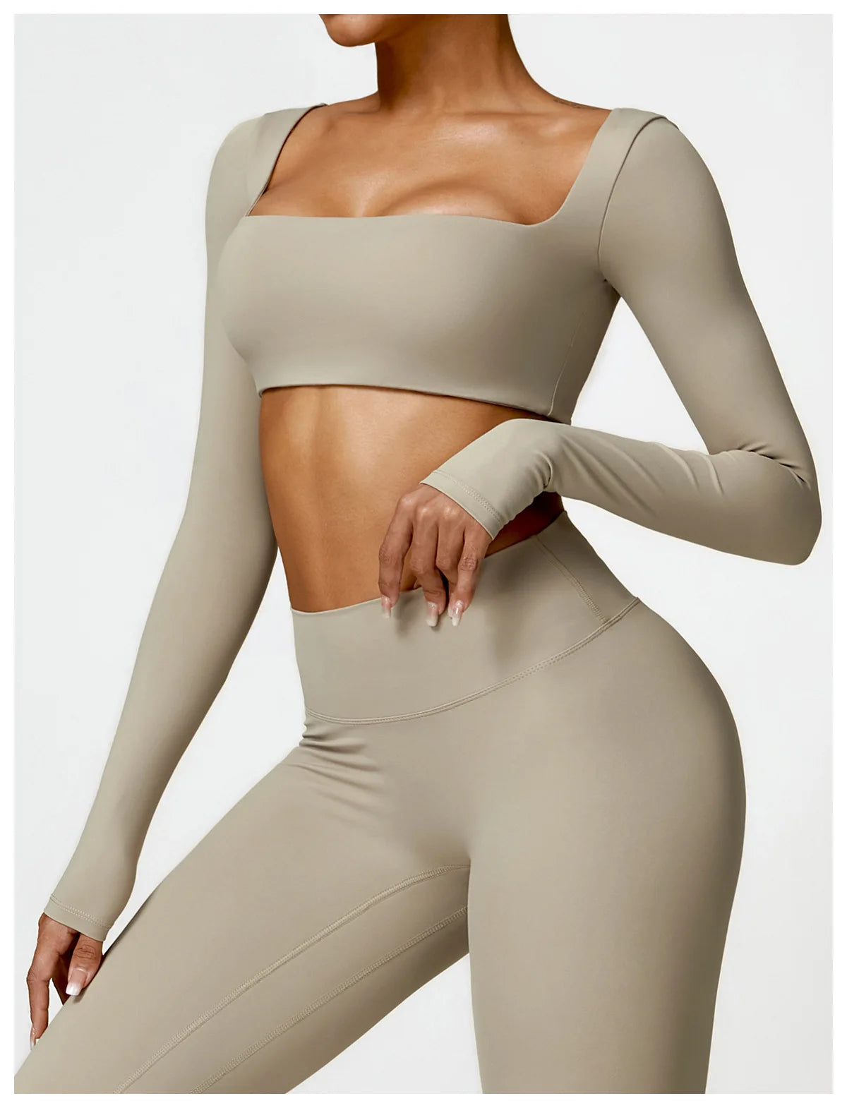New Yoga Long sleeved Women's Outdoor Running Fitness Wear T-shirt Long sleeved Yoga Shirt Gym Push Up Workout Single Piece Top