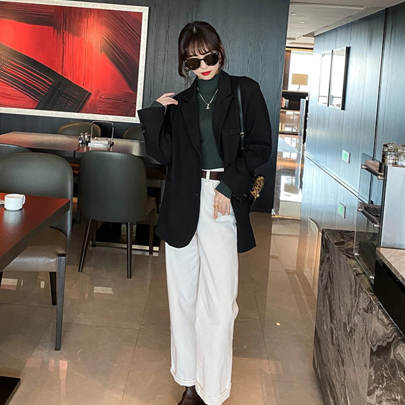 Slim Turtleneck Long-Sleeve Knit Top