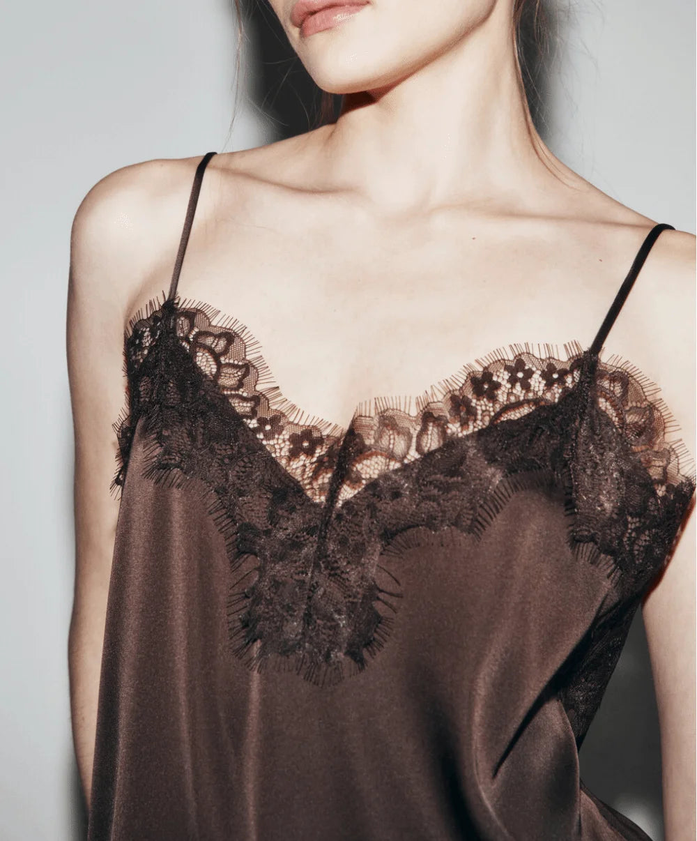 Chic Asymmetrical Lace Lace Patchwork Top Sexy Lace Sleeveless Camisole Tops Backless V Neck Backless Tops Summer Wear