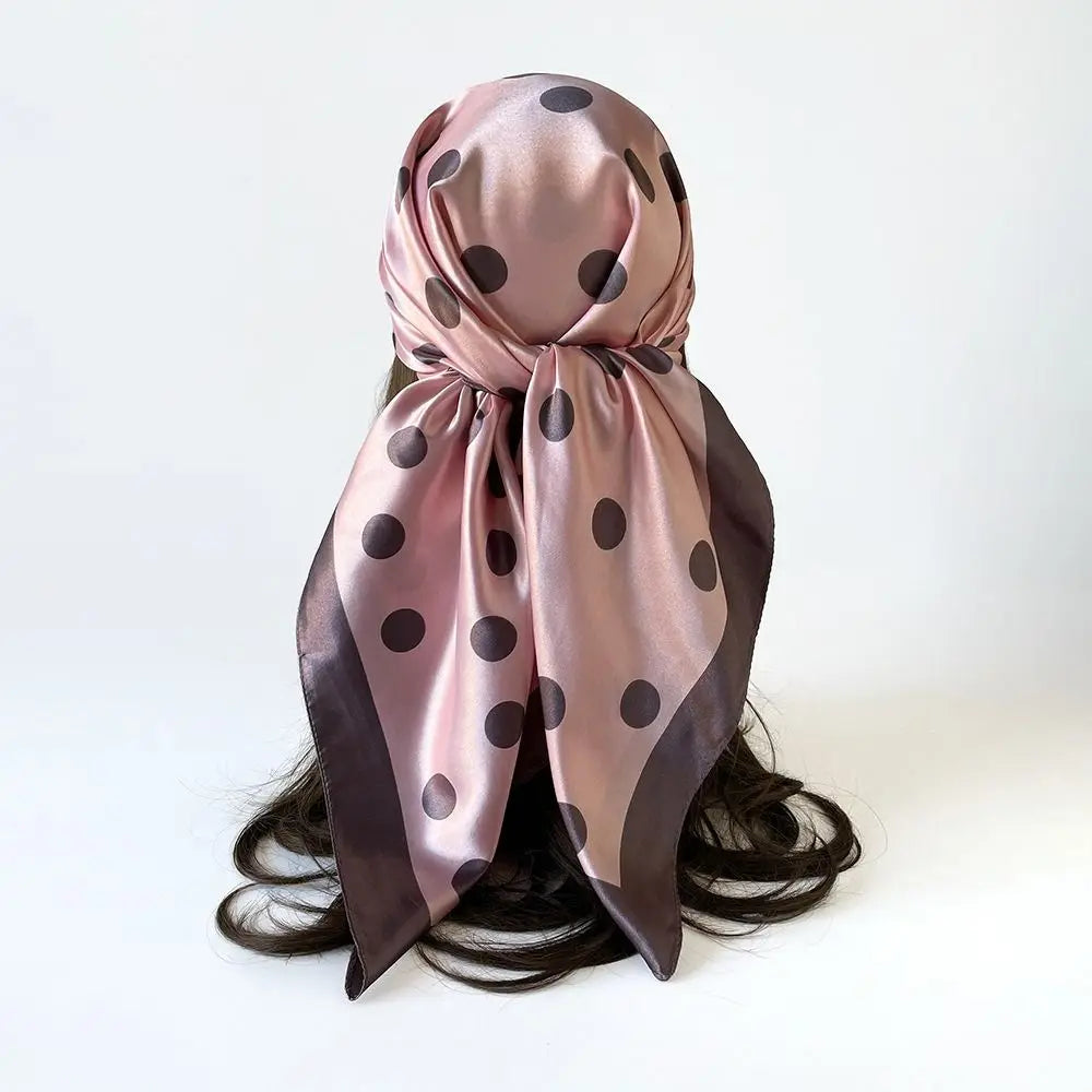 Elegant Printed Dot Print Scarf Geometric Shape Spicy Girls Polka Dot Silk Scarf Headband Hip Hop Small Square Scarf Beach