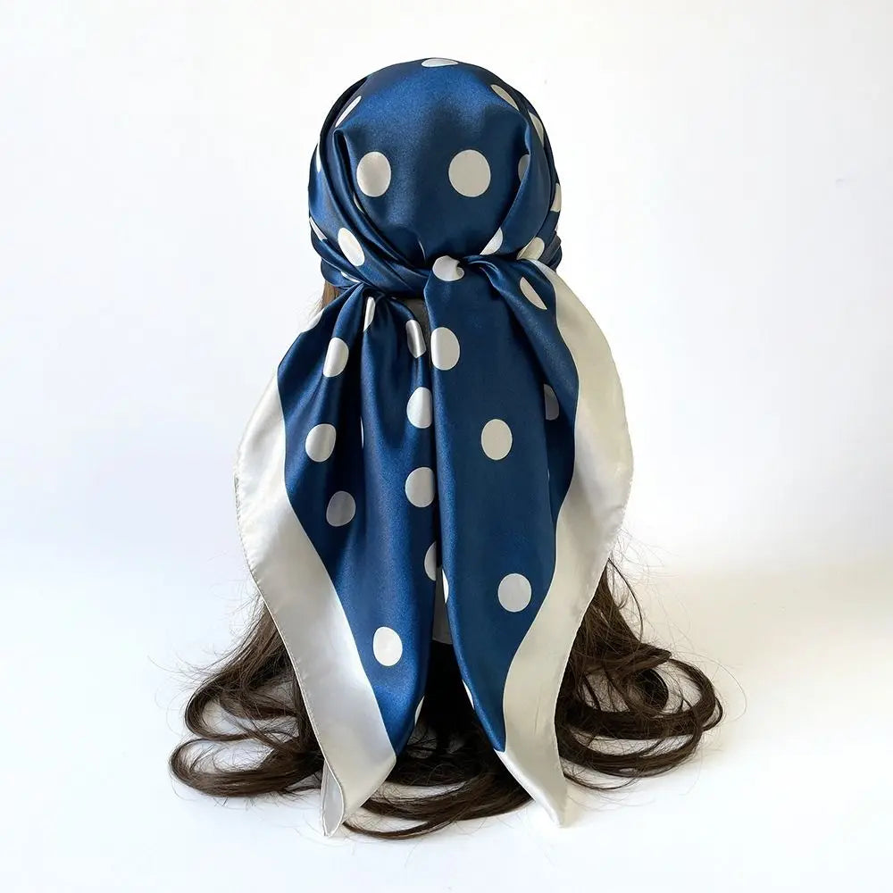 Elegant Printed Dot Print Scarf Geometric Shape Spicy Girls Polka Dot Silk Scarf Headband Hip Hop Small Square Scarf Beach