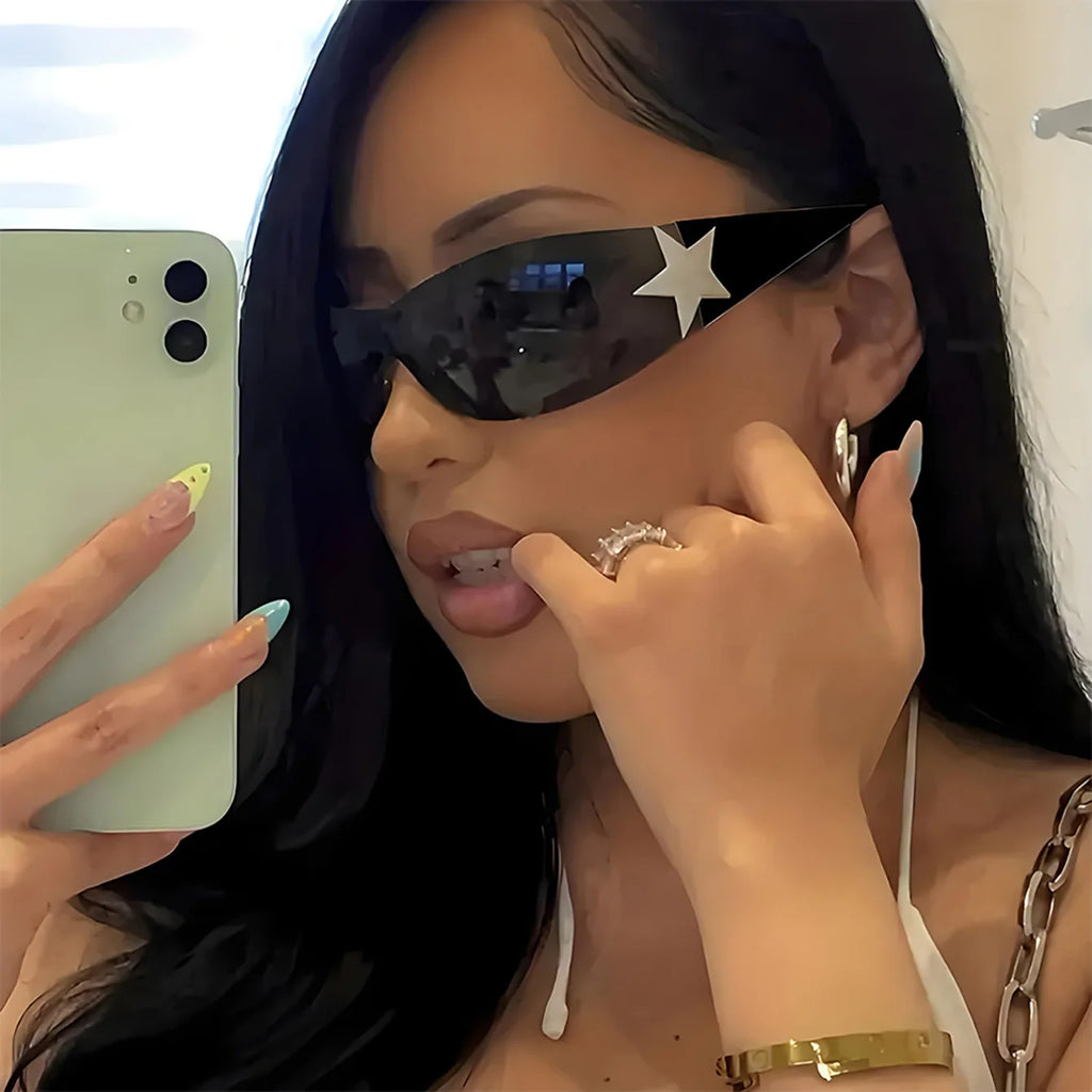Y2K Star Rimless Sunglasses