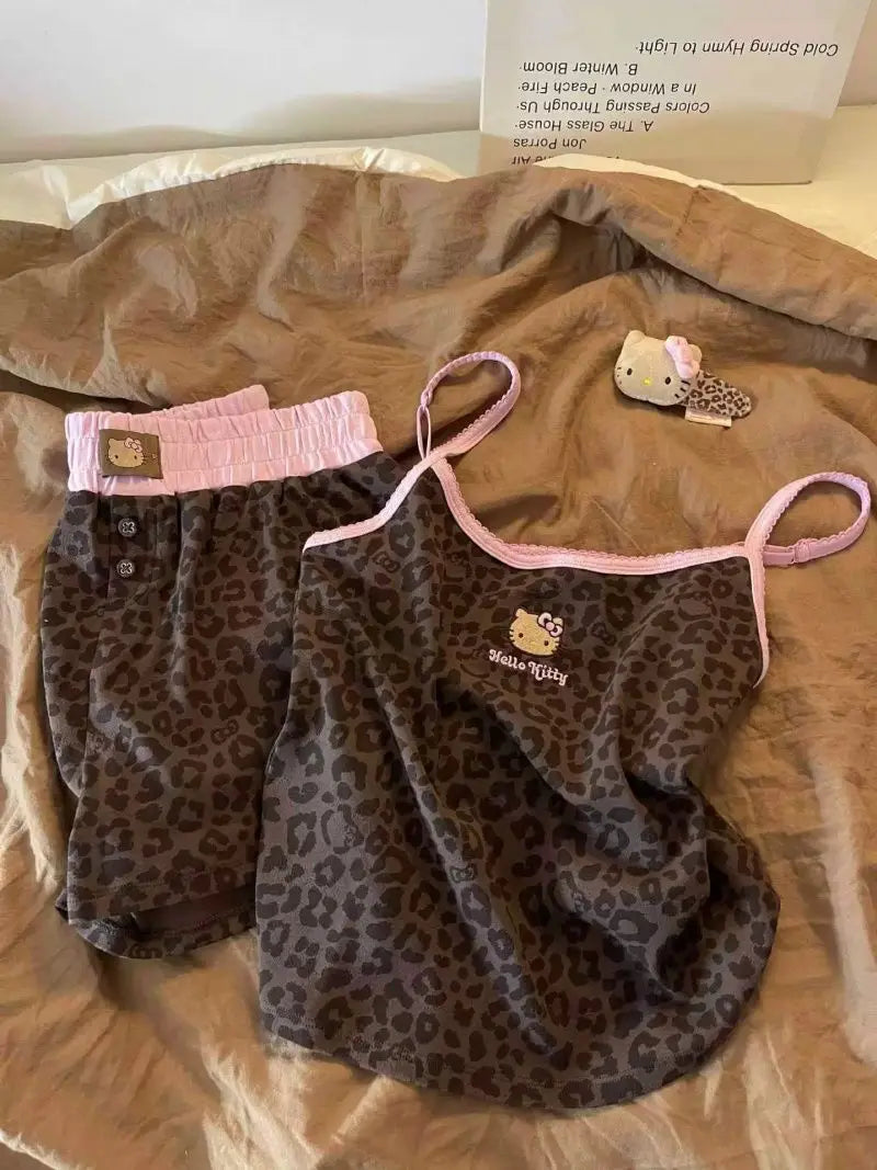 Hello Kitty Leopard PJ Set